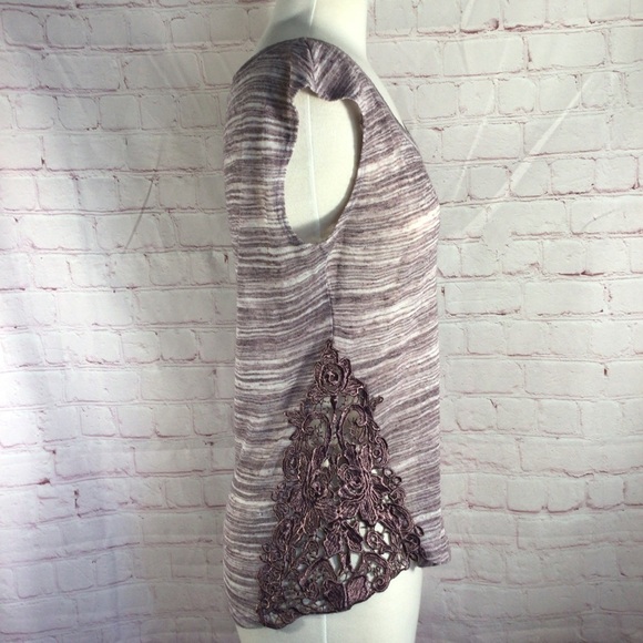 Maurice’s Purple Sleeveless Top with Side Floral Lace Detail - Size Small - Picture 3 of 8